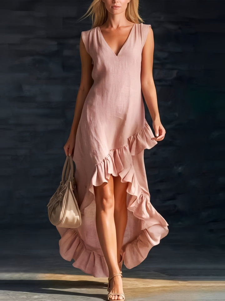 Sienna | Volangskjorta High-Low Bohoklänning