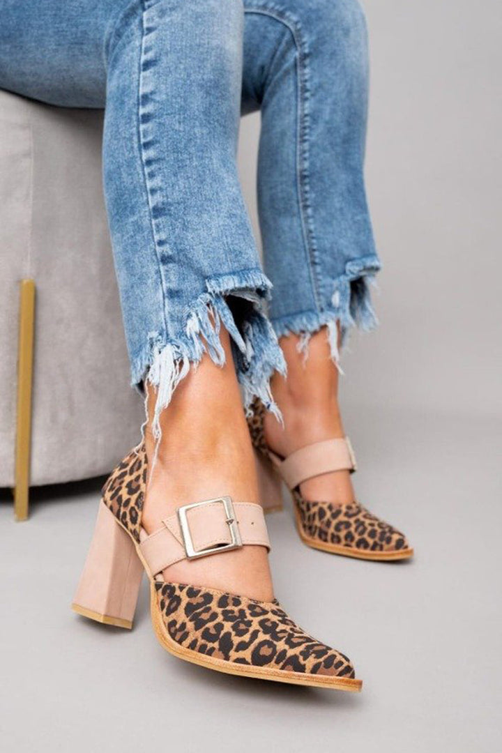 Adalina™ - Mocka Sandaler med Leopardmönster