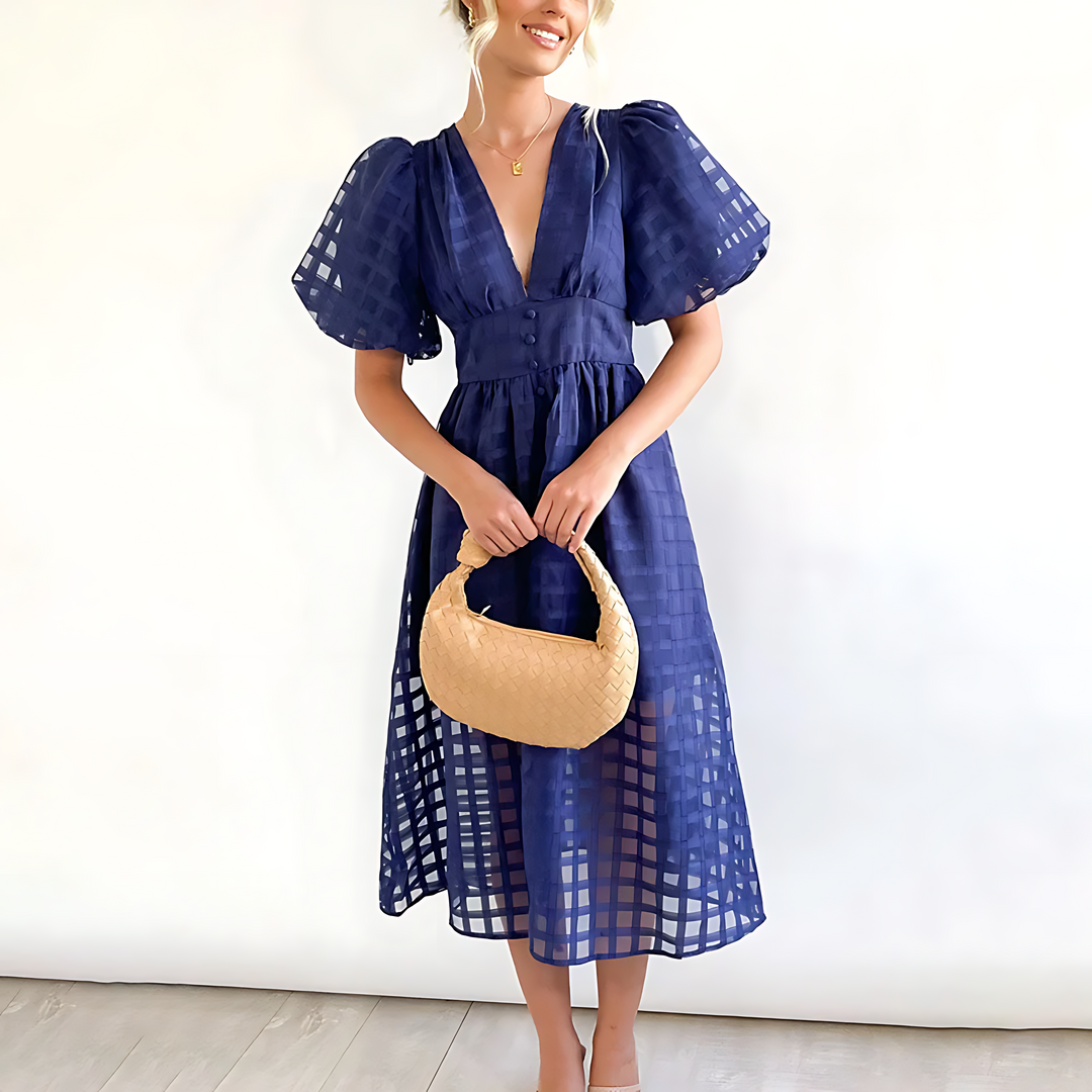 Julia - Elegant sommarmidiklänning