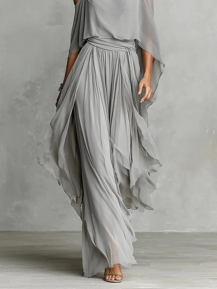 Freya | Set i chiffong med axelblottande design
