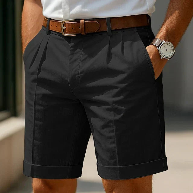 Enzo | Lyxiga, plisserade sommarbermudashorts