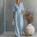 Georgina | Elegant jumpsuit med djup V-ringning och vida ben