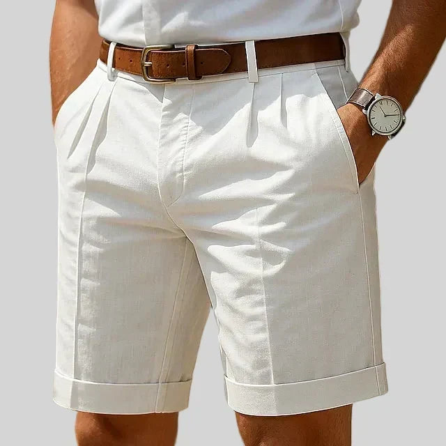 Enzo | Lyxiga, plisserade sommarbermudashorts