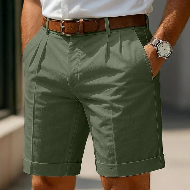 Enzo | Lyxiga, plisserade sommarbermudashorts