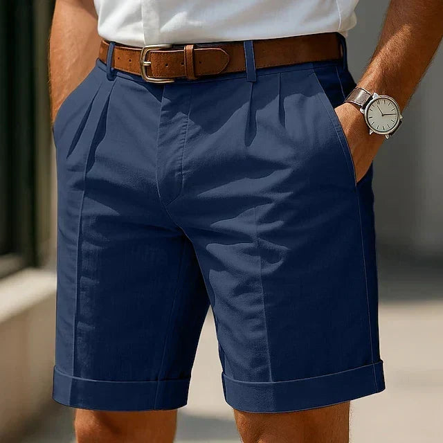 Enzo | Lyxiga, plisserade sommarbermudashorts